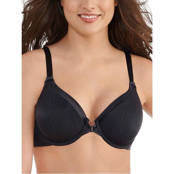 Vanity Fair black illumination full coverage underwire front close bra size 36DD - Picture 1 of 10